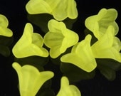 10 pieces - Yellow Lucite Medium Petunia Flower Beads - 14x10mm
