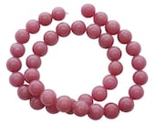 8mm Pink Opal Round Jade Beads, half strand