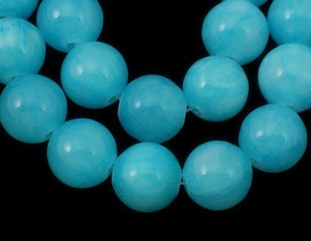 8mm Turquoise Round Jade Beads, full strand