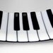 Piano Keys Fused Glass Plate