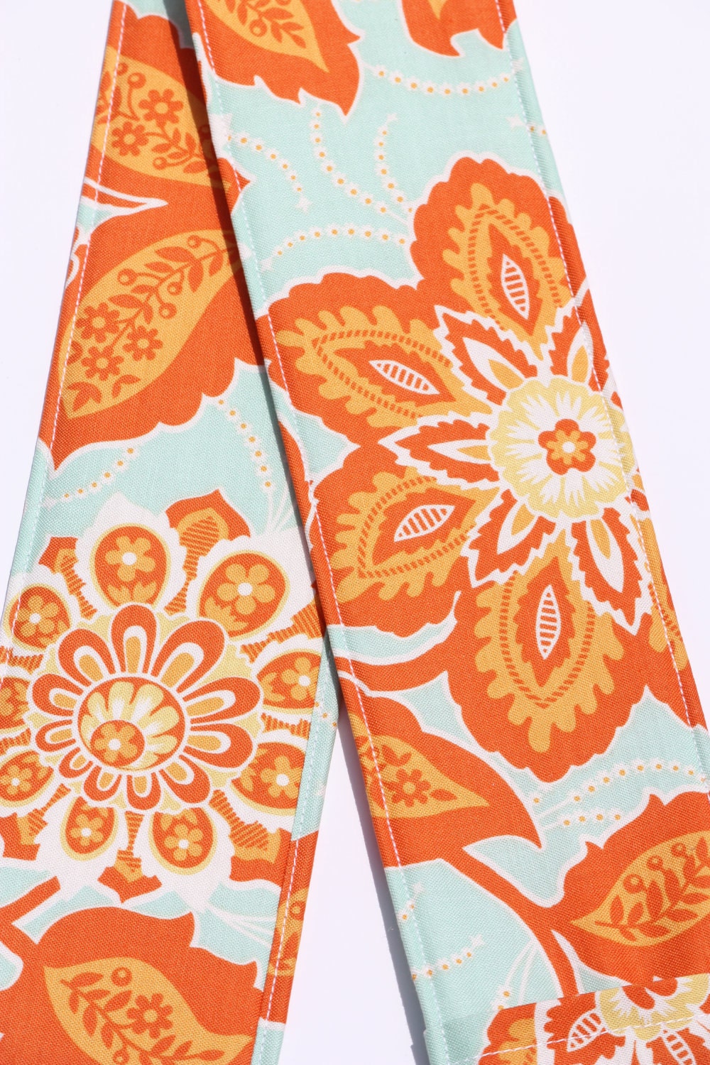DSLR Camera Strap Cover- lens cap pocket and padding included- Ornate Floral