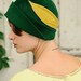Green Cloche - vintage yellow detail- made to order