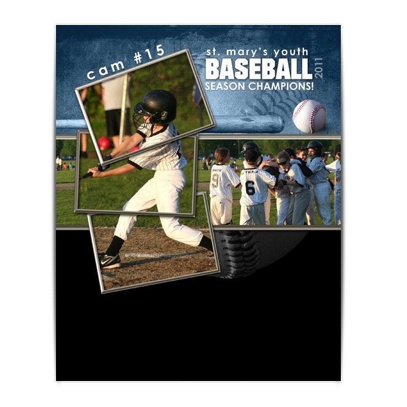 MEMORY MATES - Autograph Sports Designs - BASEBALL - (Easy-to-use Digital Photoshop Templates  for Sports Photographers)