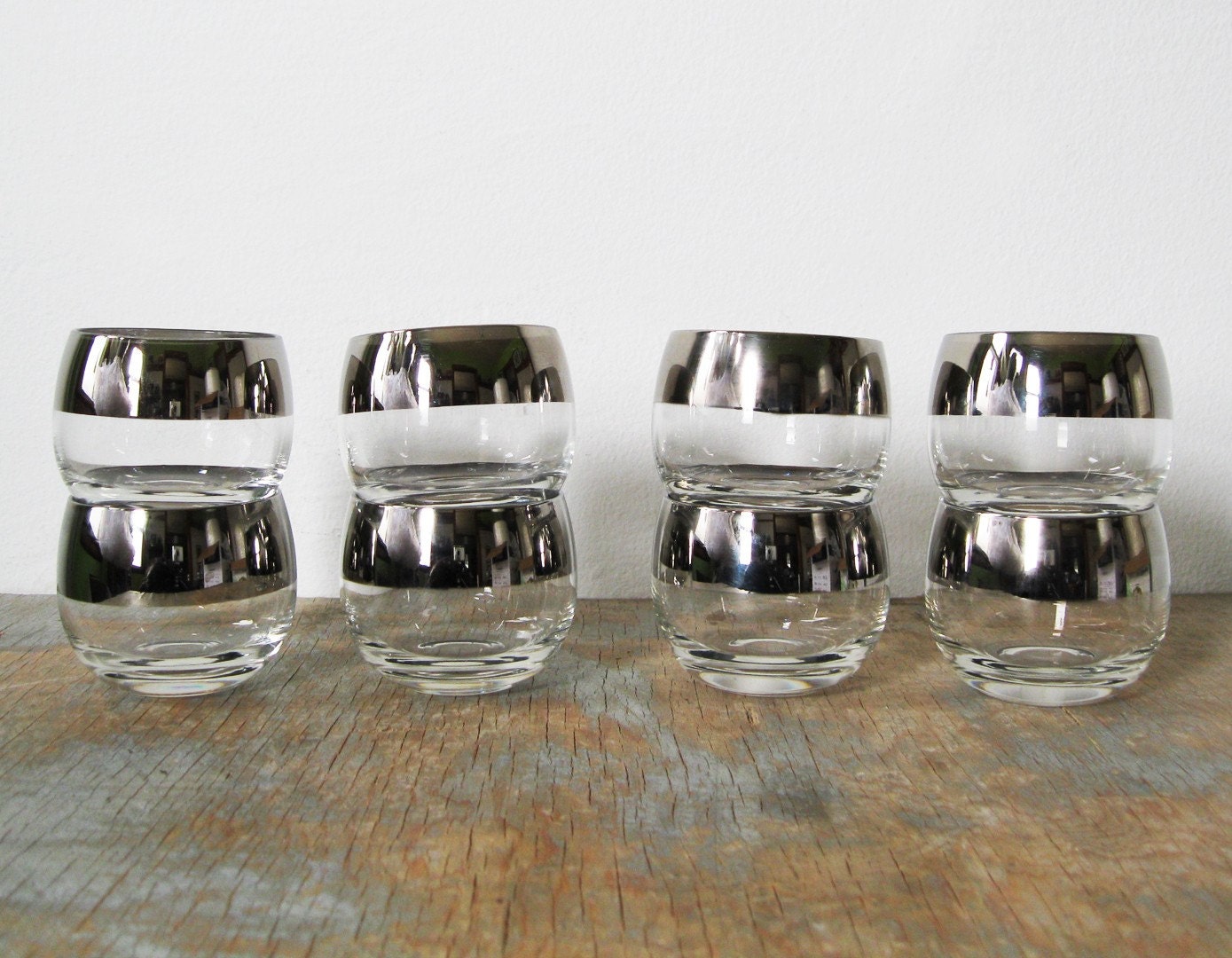 sale mad men glasses dorothy thorpe roly poly silver 60s cocktail