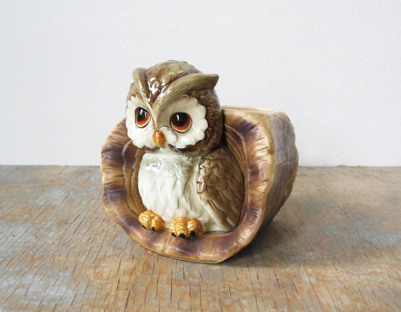 vintage owl planter