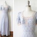 70s maxi dress / boho peasant puff sleeve dress