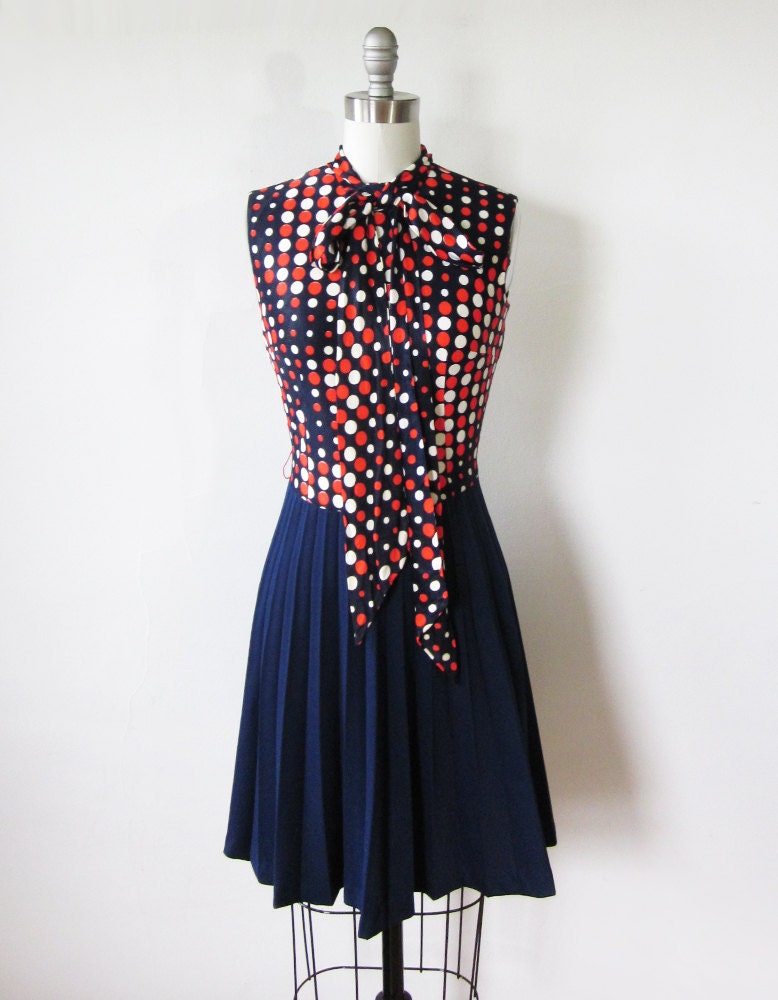 1960s mod dress / vintage 60s polka dot mini dress / Eve Carter mod scooter dress