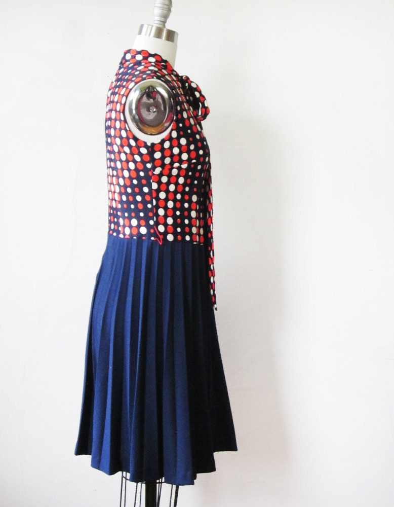 1960s mod dress / vintage 60s polka dot mini dress / Eve Carter mod scooter dress
