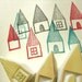 HOUSES hand carved rubber stamp - hand carved stamp - handmade - set of 3