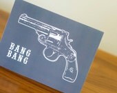 SALE - 10 Recycled Bang Bang Gunmetal Notecards - Trigger