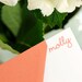 12 Custom Papaya Cursive Stationery - Recycled - Amber