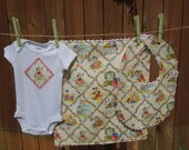 Little Bo Peep with Sheep --- Baby gift set includes bib, burp cloth, onesie - available in size Newborn - 24 months