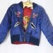 40s 50s  Vintage Souvenir Tour Jacket Reversible Tiger Eagle Embroidery Quilted Satin Baseball Style Japan Korea Child Sz