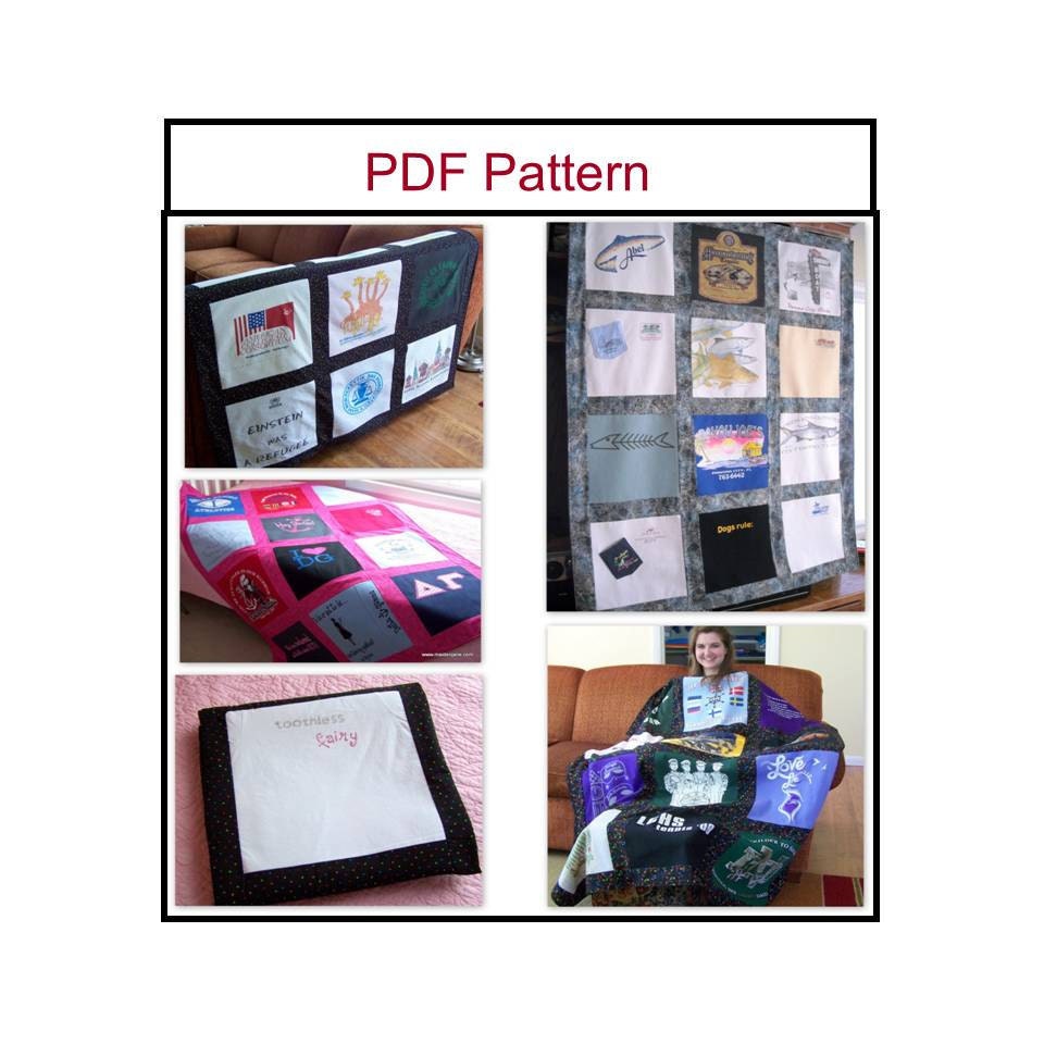 Sewing Pattern - T-Shirt Memory  Quilt  Blanket Pattern
