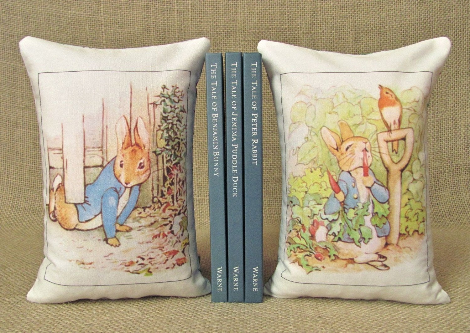 Beatrix Potter Peter Rabbit Bookends - Shelf Pillows Set One