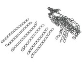 100 Silver Extension Jewelry Chains - Tail Extender 50x3mm - Wholesale jewelry findings (512A)