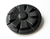 Art Deco Extra large button - 1 black vintage button 48mm - EcoCraftSupply