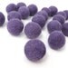 Felt Balls Purple - 20 Pure Wool Beads 20mm - Plum and Violet Shades - Flat rate shipping  (W207)