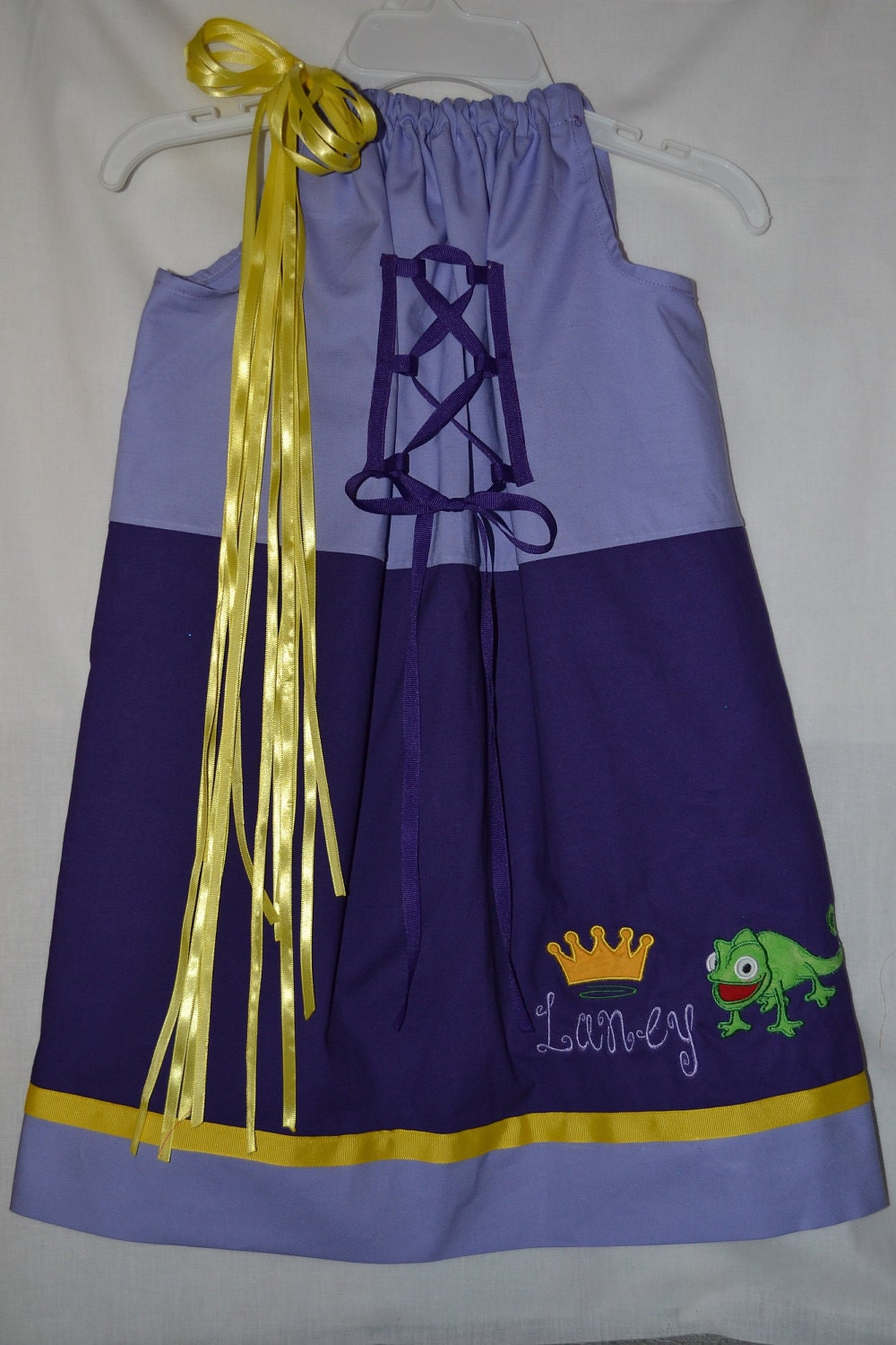 Rapunzel pillowcase dress Disneyland Disneyworld Pascal