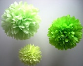 Lime Pop ... 3 tissue paper poms // birthday party // holiday decorations Il_170x135