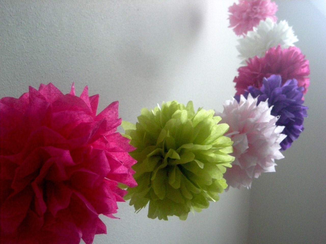 Fairy Princess ... diy tissue paper wedding garland // poms // wedding reception // birthday // party decorations Il_570xn