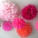 Pink, Indubitably ...10 tissue paper poms // diy // wedding decorations // birthday // party decorations // pinkalicious // princess