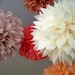 XOXO ... 5 tissue paper poms // wedding reception // tea party // birthday // party decorations