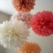 XOXO ... 5 tissue paper poms // wedding reception // tea party // birthday // party decorations