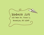 Custom Rubber Stamp - Personalized Stamp - Custom Stamp - Return Address Stamp - Paper Airplane - C392