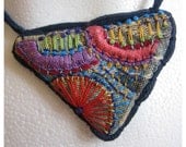 Hand Embroidered OOAK Triangle Necklace