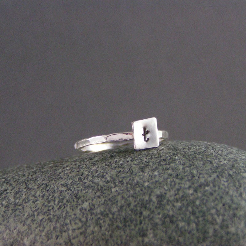 Personalized, Initial, Sterling Silver Ring