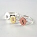 Custom Initial, Alpha Rings In Sterling Silver, Copper, Or Brass With Kis Font