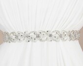 Bridal Sash, Crystal Sash - SIMONE
