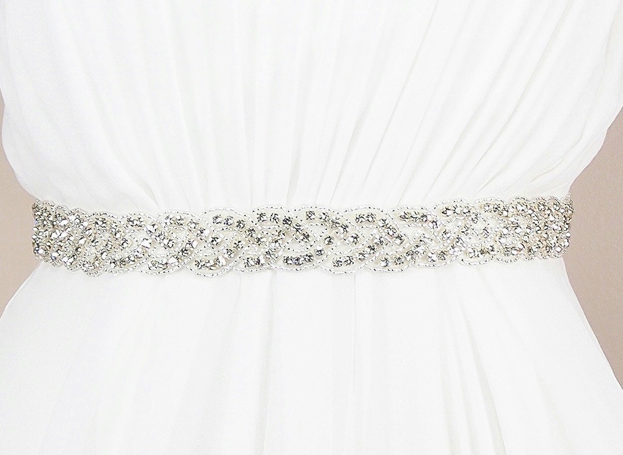 Bridal Sash, Crystal Sash - AUSTINE