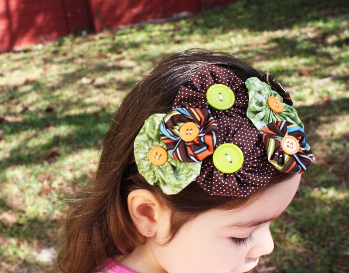 Headband Brown Flower Garden ON SALE