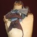 Shibori style felted scarf -blues and heather