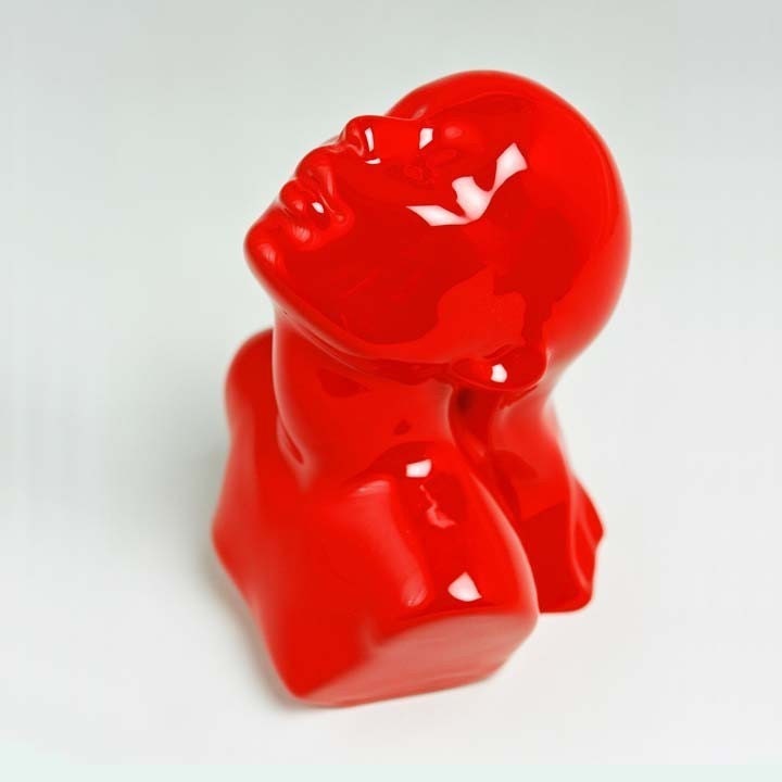 Ceramic Female Bust EMERGENCE - red Ltd. ed. 75 7x6 in