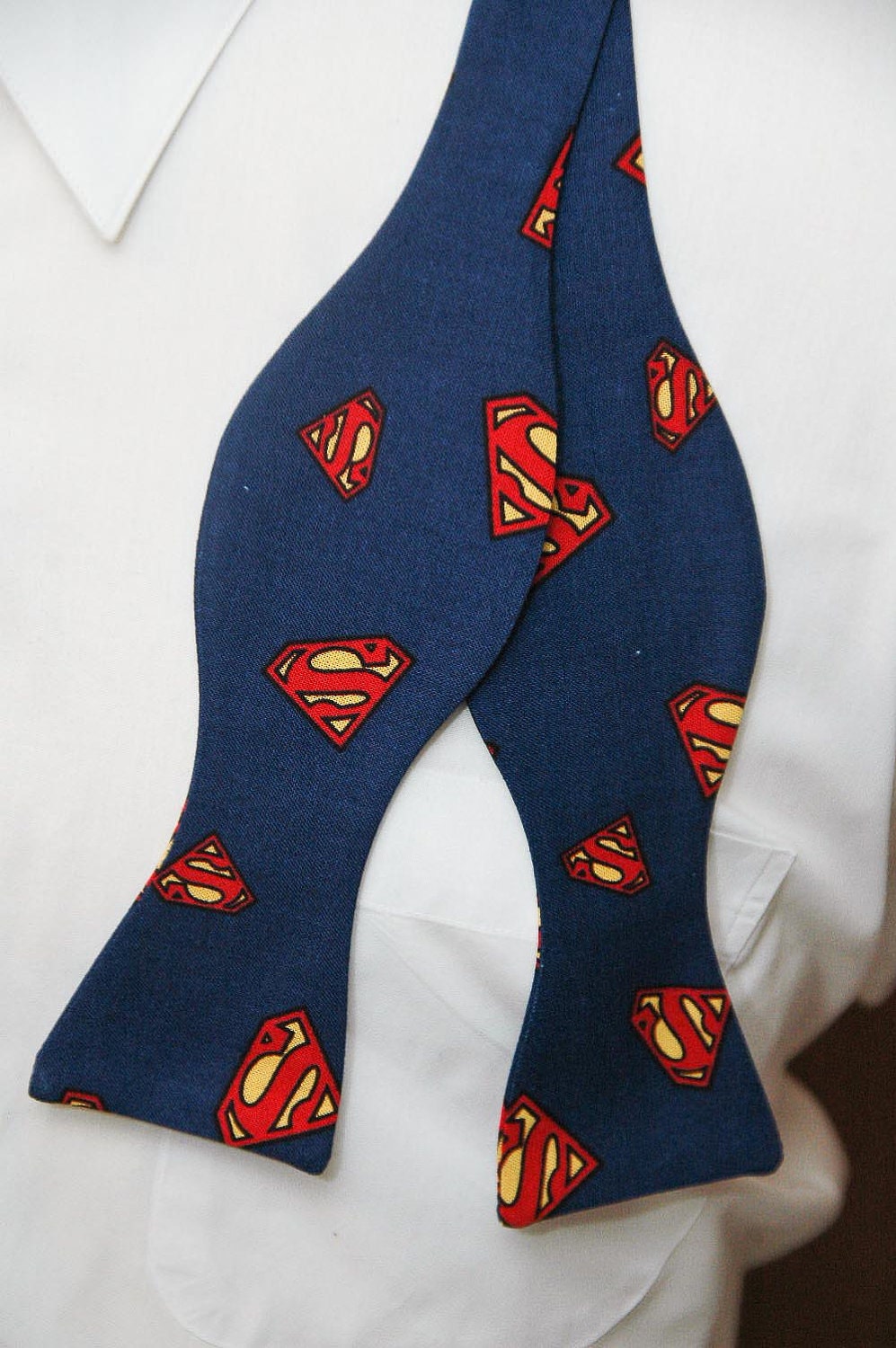 Superman Shield on Blue Bow tie