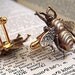 Men's Cufflinks Big Brass Bee Cufflinks Steampunk Cufflinks Antiqued Brass Cufflinks Vintage Inspired Gothic Victorian Statement Cufflinks