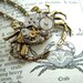 Steampunk Necklace Vintage Watch Movement Crab Nautical Sealife Popular Jewelry Rustic Gold Brass Metal Lightweight