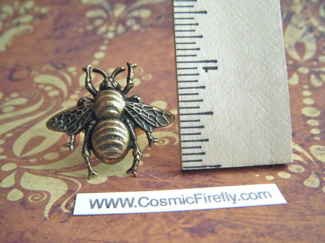Men's Cufflinks Big Brass Bee Cufflinks Steampunk Cufflinks Antiqued Brass Cufflinks Vintage Inspired Gothic Victorian Statement Cufflinks