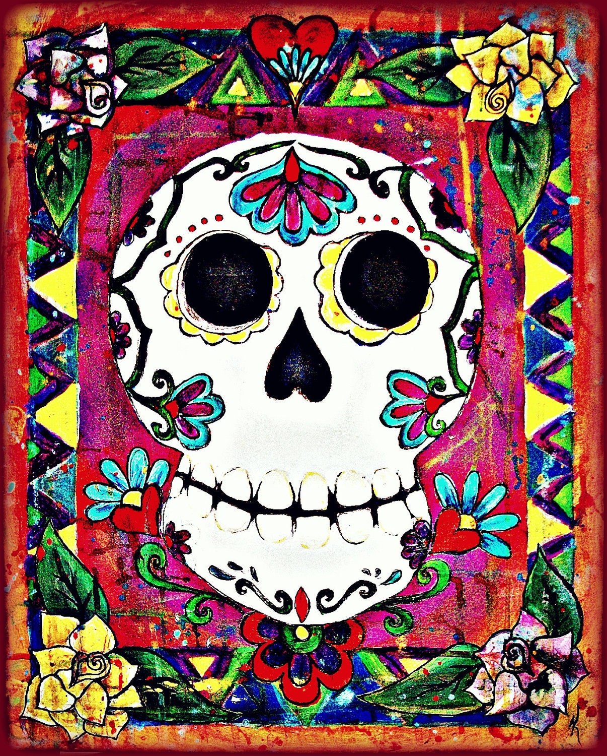 Sugar Skull blank greeting card