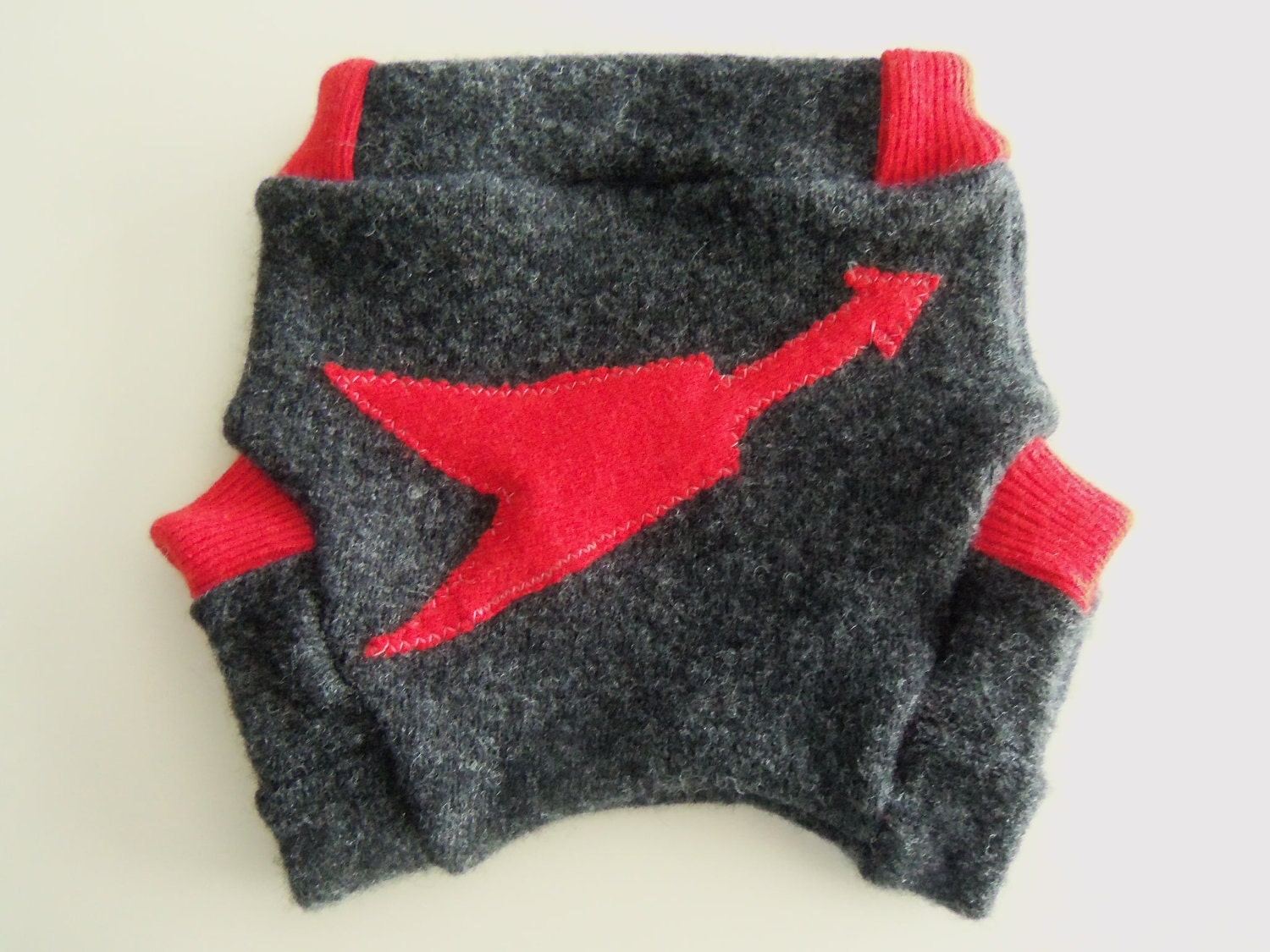 Flying V Guitar Recycled Wool Soaker Diaper Cover or Shorties for Your Rock'n'Roll Baby