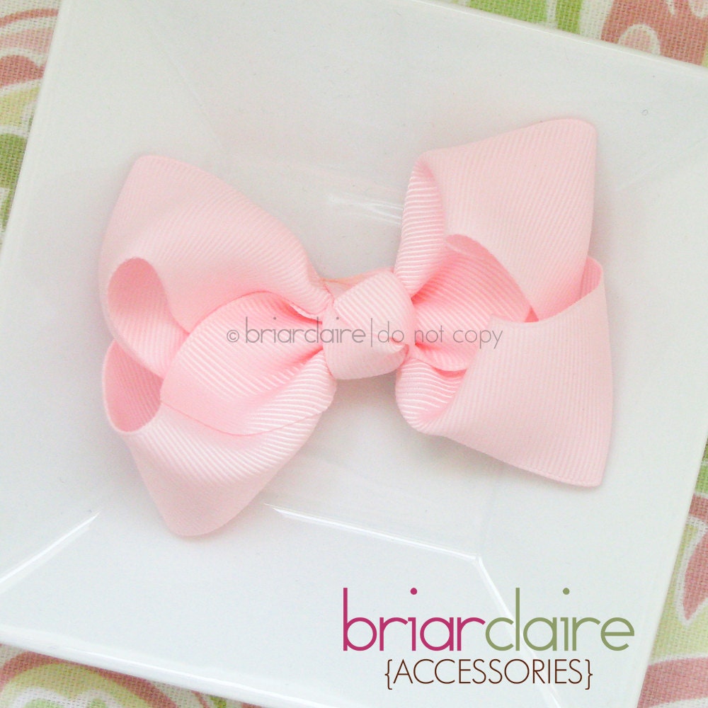 Brianna - Light Pink Classic Boutique Bow Alligator Clip