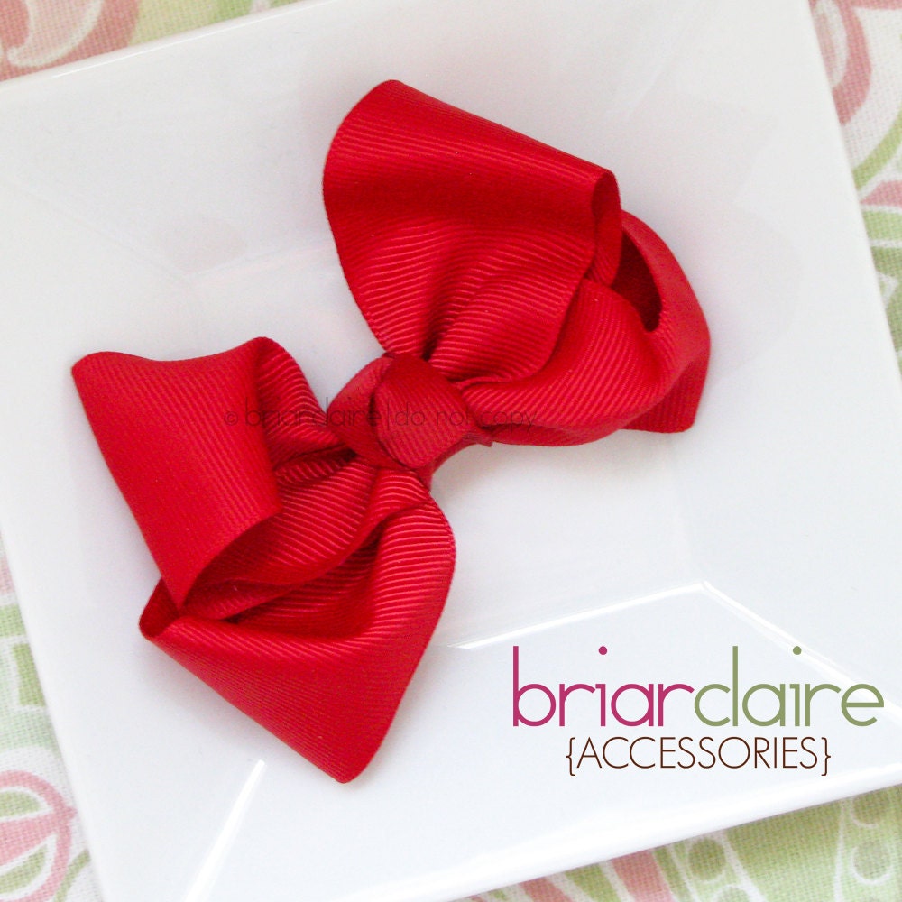 Nell - Red Classic Boutique Bow Alligator Clip