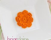 Harmony - Orange Crochet Flower Clip