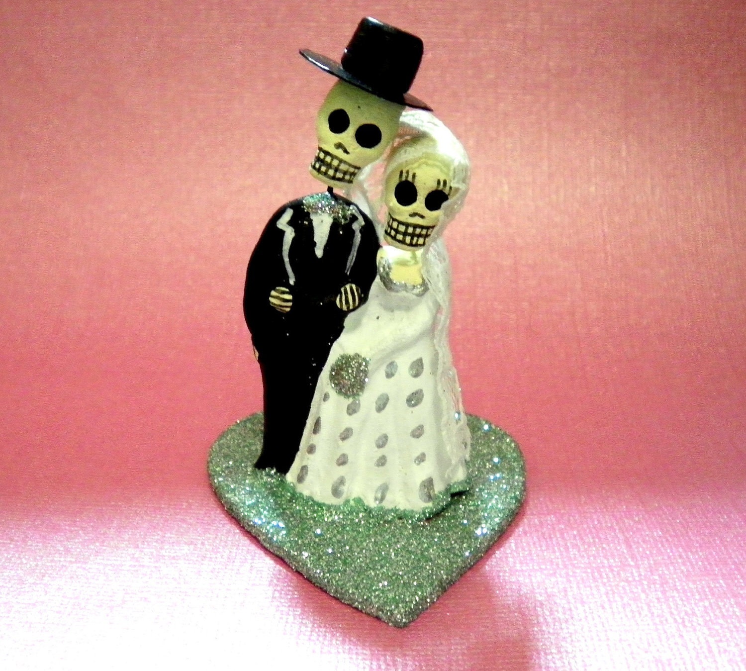 Aqua Blue Day of the Dead Cake Topper