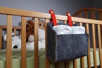 Wooli Felt Diaper Caddy orange