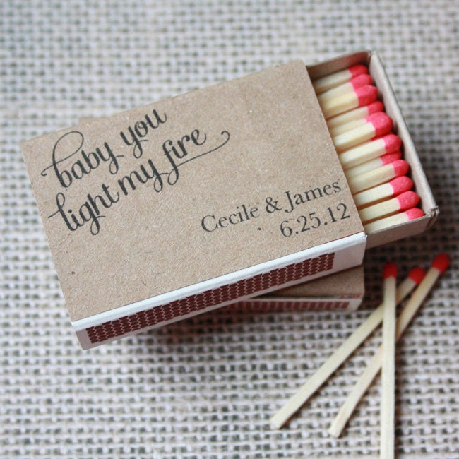 Printable Match Box Wraps- "Baby you light my fire"