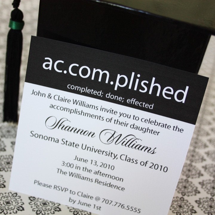 Printable Personalized Graduation Invitation- ac.com.plished